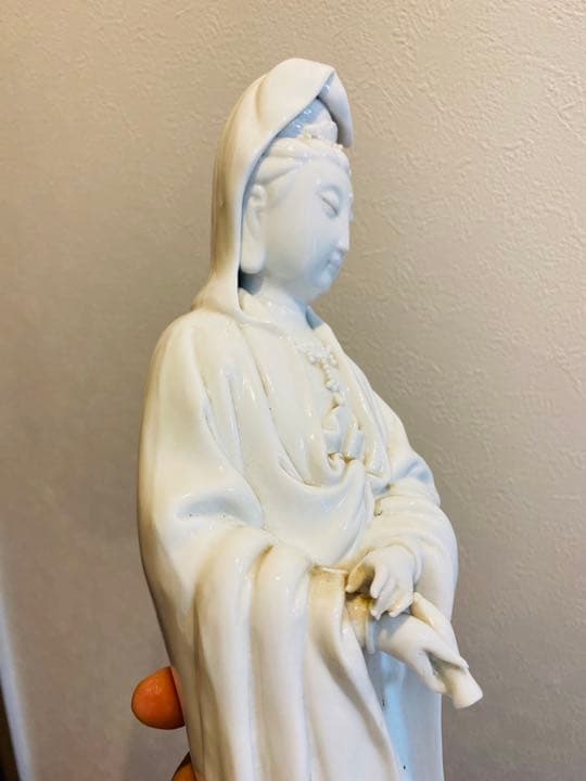 中国美術品、德州窑白瓷、观世音大佛像、超美品、