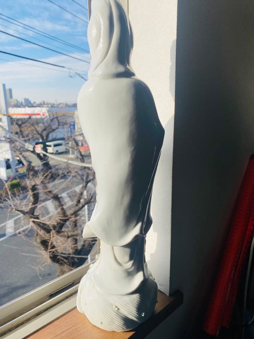 中国美術品、德州窑白瓷、观世音大佛像、超美品、