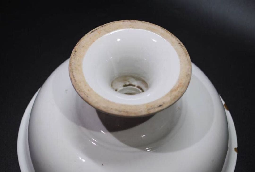 中国 白磁 献上脚付皿 足付鉢 旧家蔵出