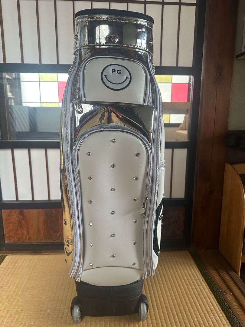 PEARLY GATES キャディバッグ ホワイト シルバー