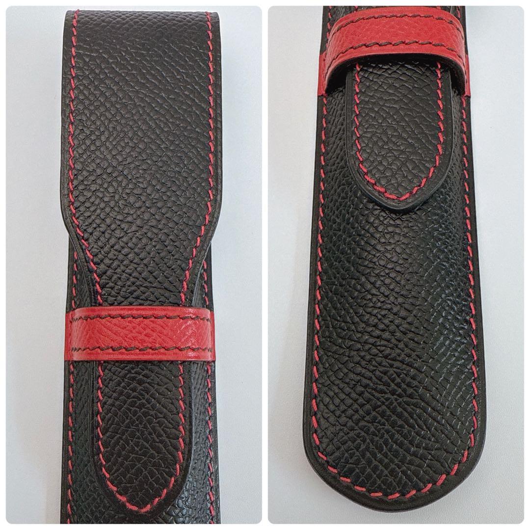 エルメス ペンケース バイカラー ブラック レッド 文房具 ステーショナリー