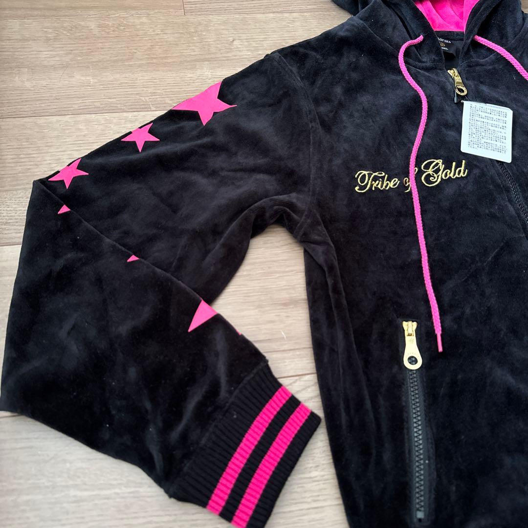 新品24karats ブラックピンク　ベロアジャージ　バックタグ付き　sサイズ