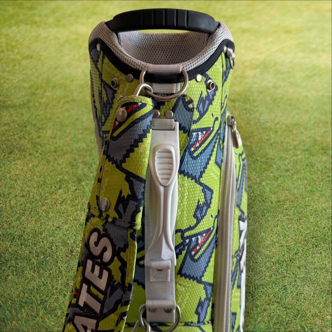 美品　パーリーゲイツ　キャディバッグ　ショルダー式　スタンド式　軽量　ワニ柄