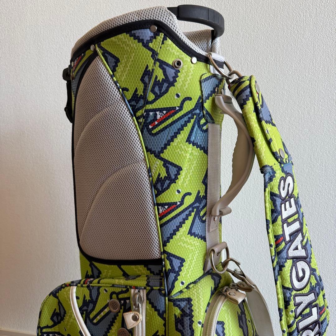 美品　パーリーゲイツ　キャディバッグ　ショルダー式　スタンド式　軽量　ワニ柄