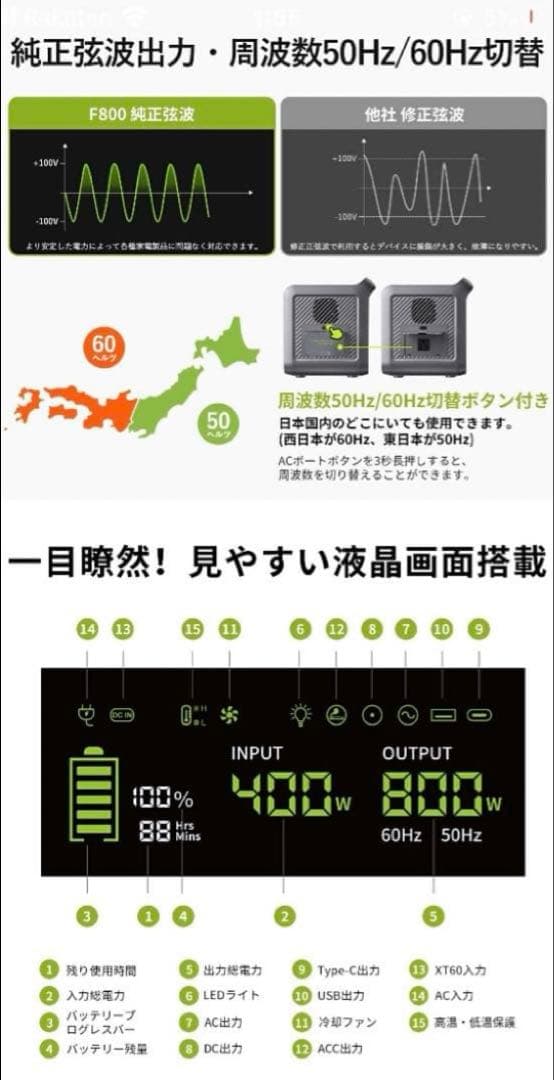 Fossibot F800 ポータブル電源
