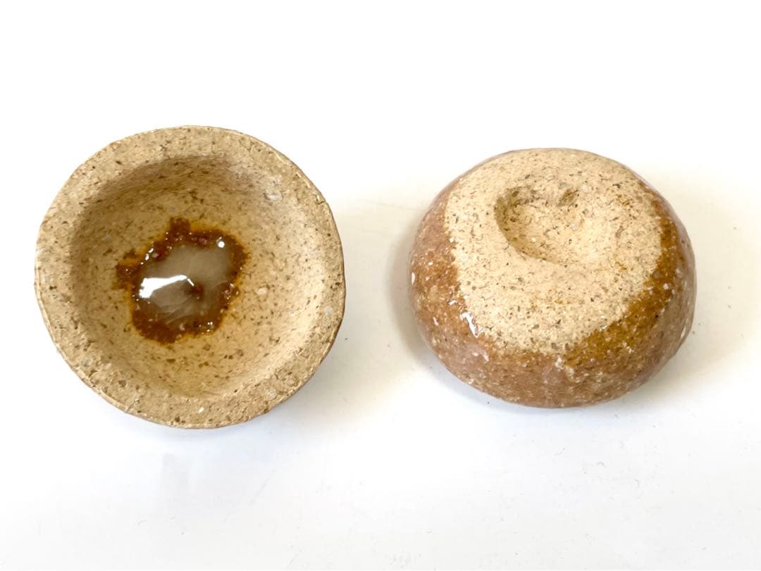 作家物　陶芸家　作者不明　三輪休雪　？　萩焼　萩香合　香合　蜜柑　柿　箱なし