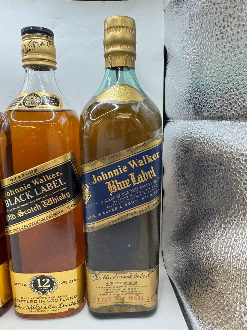 古酒　ジョニーウォーカー　ブラックラベル　ブルーラベル　金キャップ　5本セット
