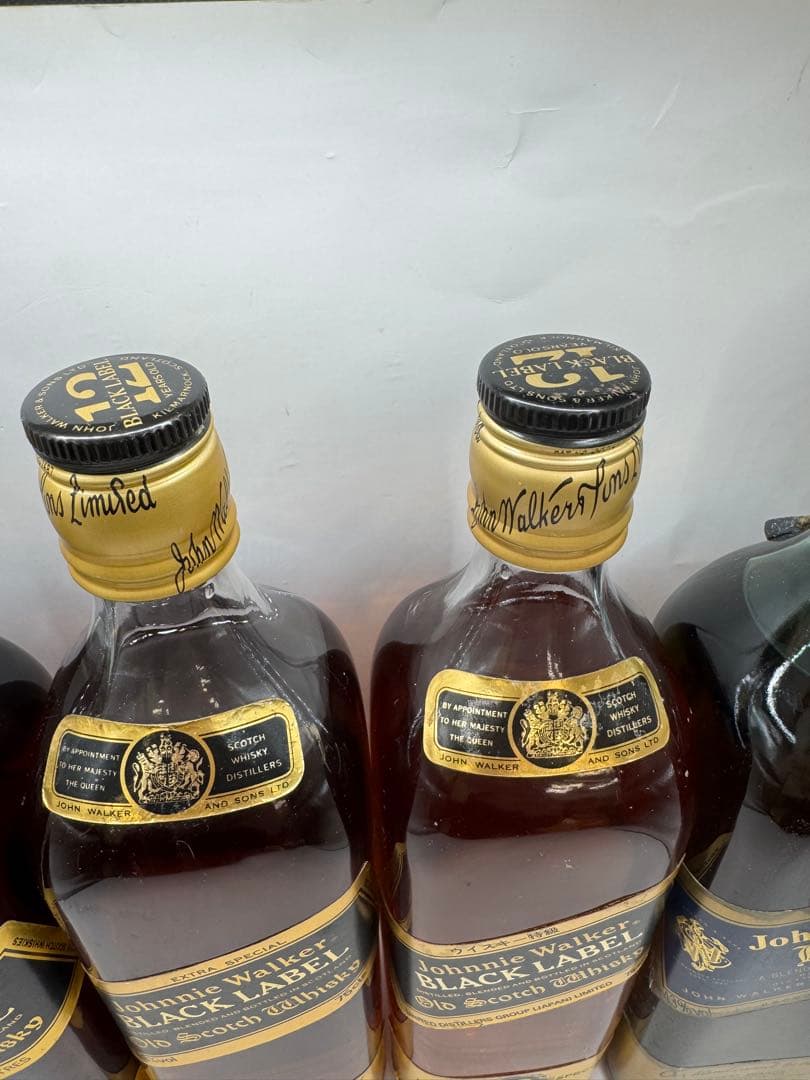 古酒　ジョニーウォーカー　ブラックラベル　ブルーラベル　金キャップ　5本セット