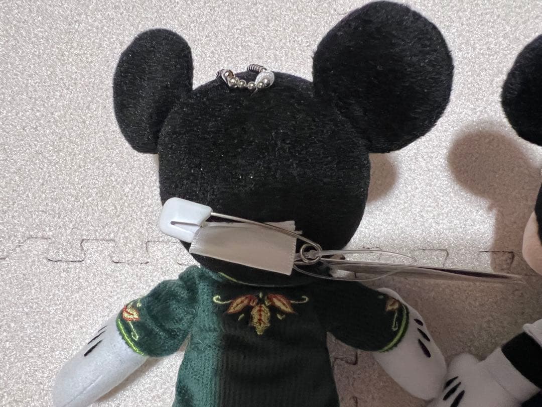 タグ付き　マジカルミュージックワールド　ミッキー ミニー　ぬいぐるみバッジセット