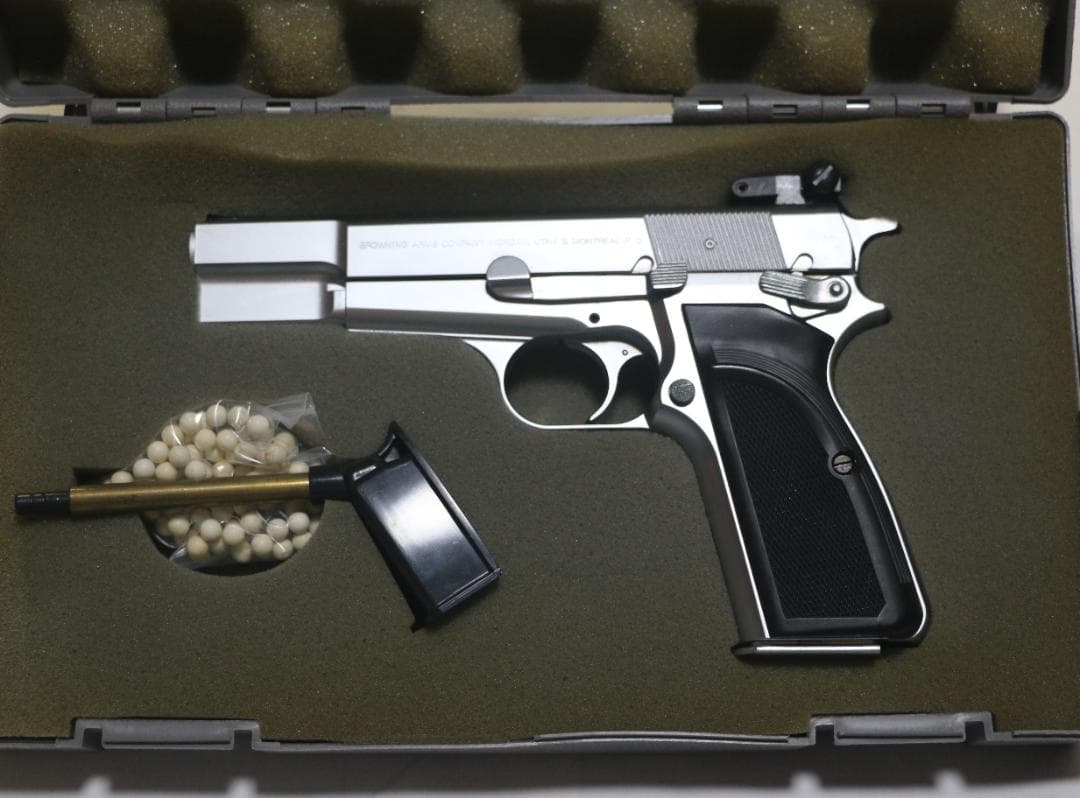 JAC製ABS樹脂ガスガン ブローニング・ハイパワー　銀モデル　ASGK合法品