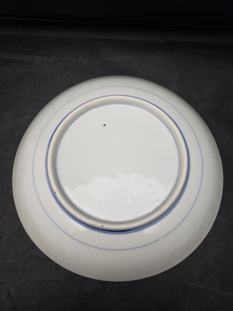 古伊万里　染付皿　5枚　富士山　三保の松原　アンティーク