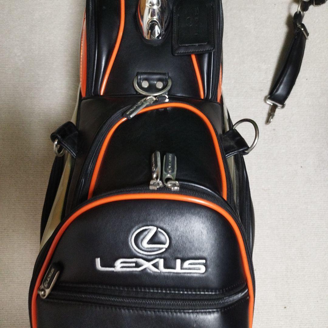 Lexus キャスター付きキャディバッグ オレンジ ブラック フードなし
