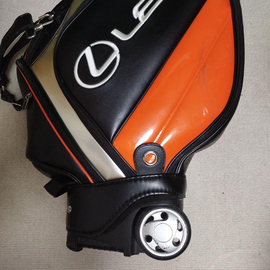 Lexus キャスター付きキャディバッグ オレンジ ブラック フードなし