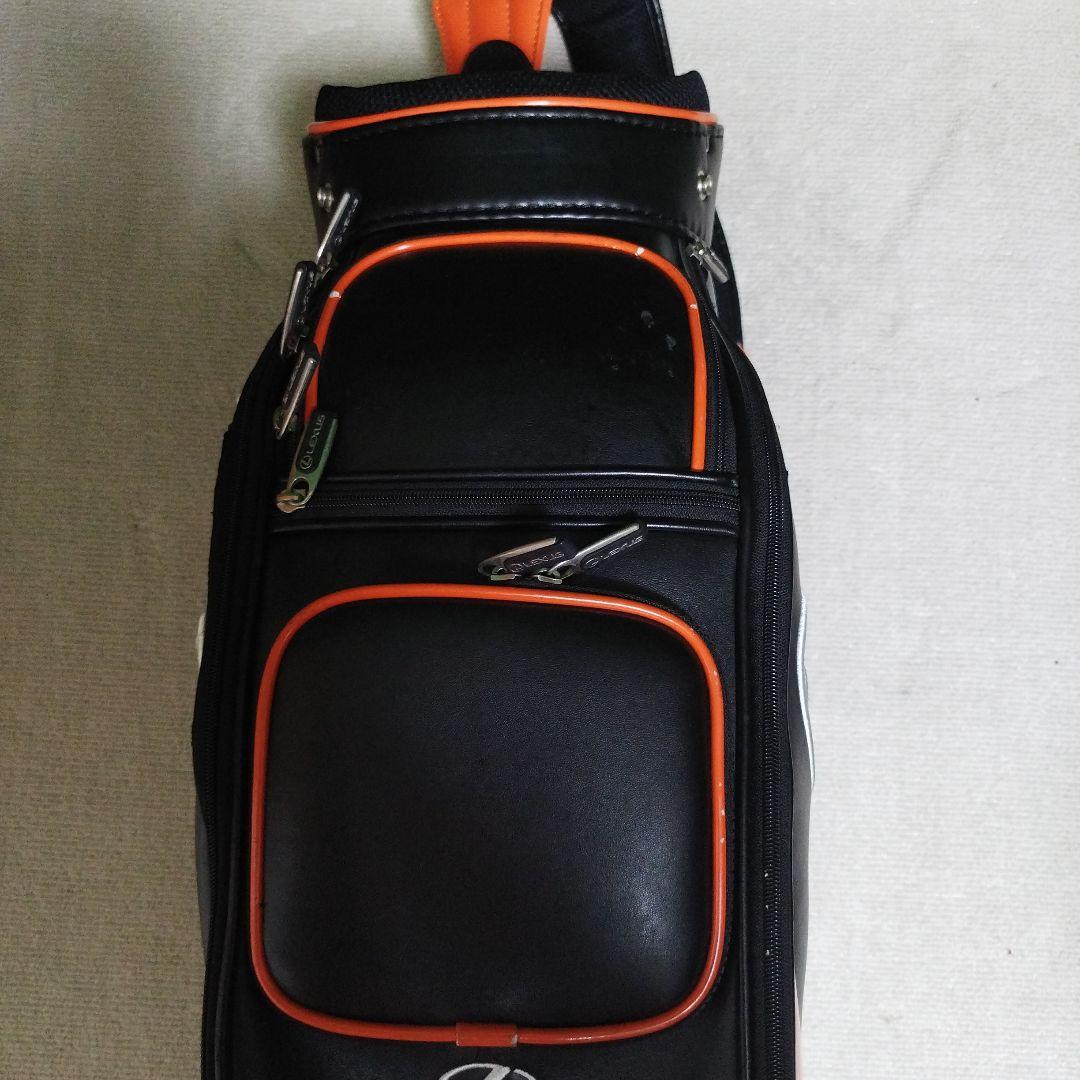 Lexus キャスター付きキャディバッグ オレンジ ブラック フードなし