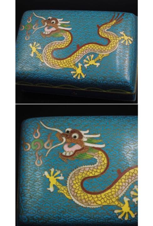 あずま送料無料 清末～民国期　雲龍図七宝宝石箱/小箱　中国古玩