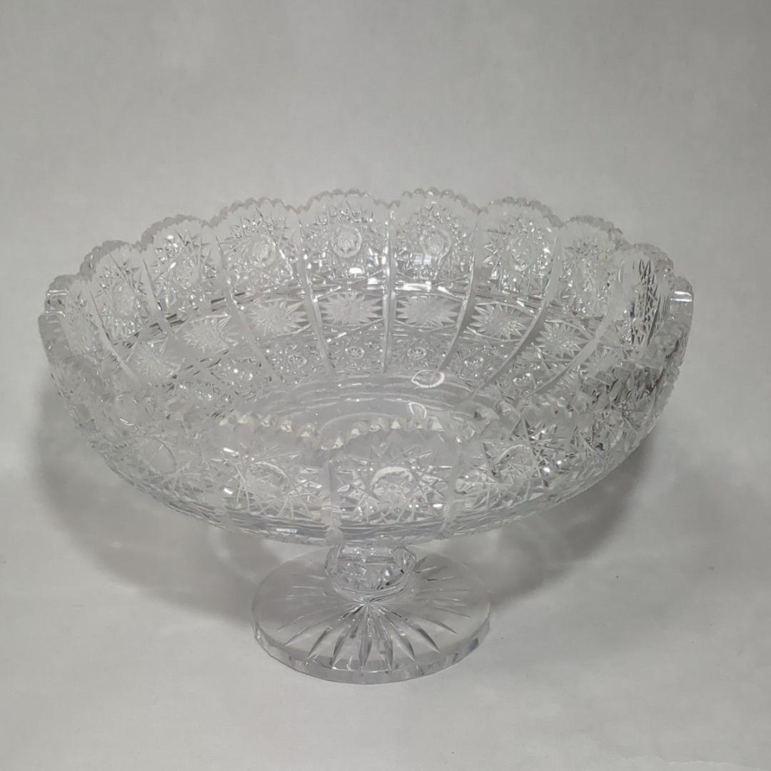 ボヘミアンクリスタル フルーツボウル コンポート クリスタルグラス 盛鉢 美品