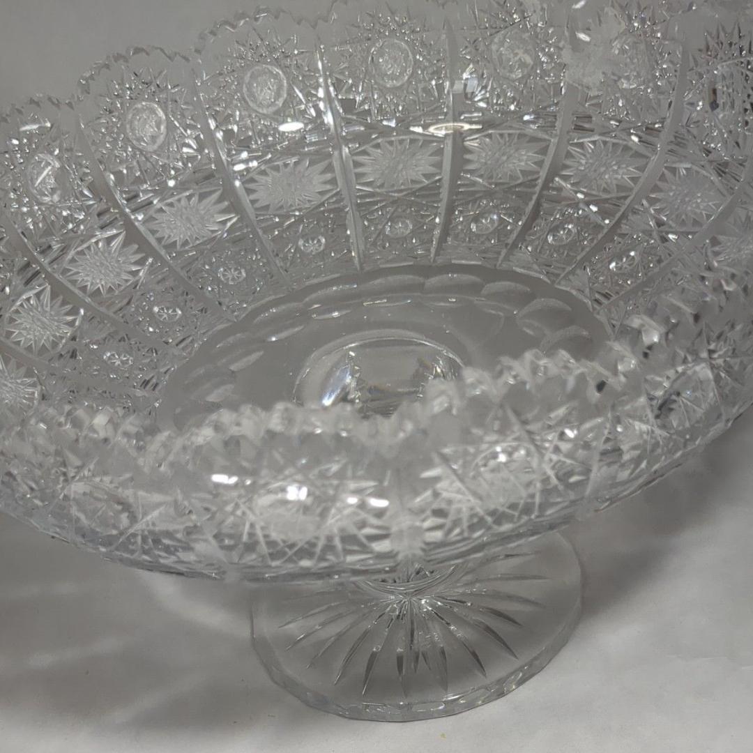 ボヘミアンクリスタル フルーツボウル コンポート クリスタルグラス 盛鉢 美品