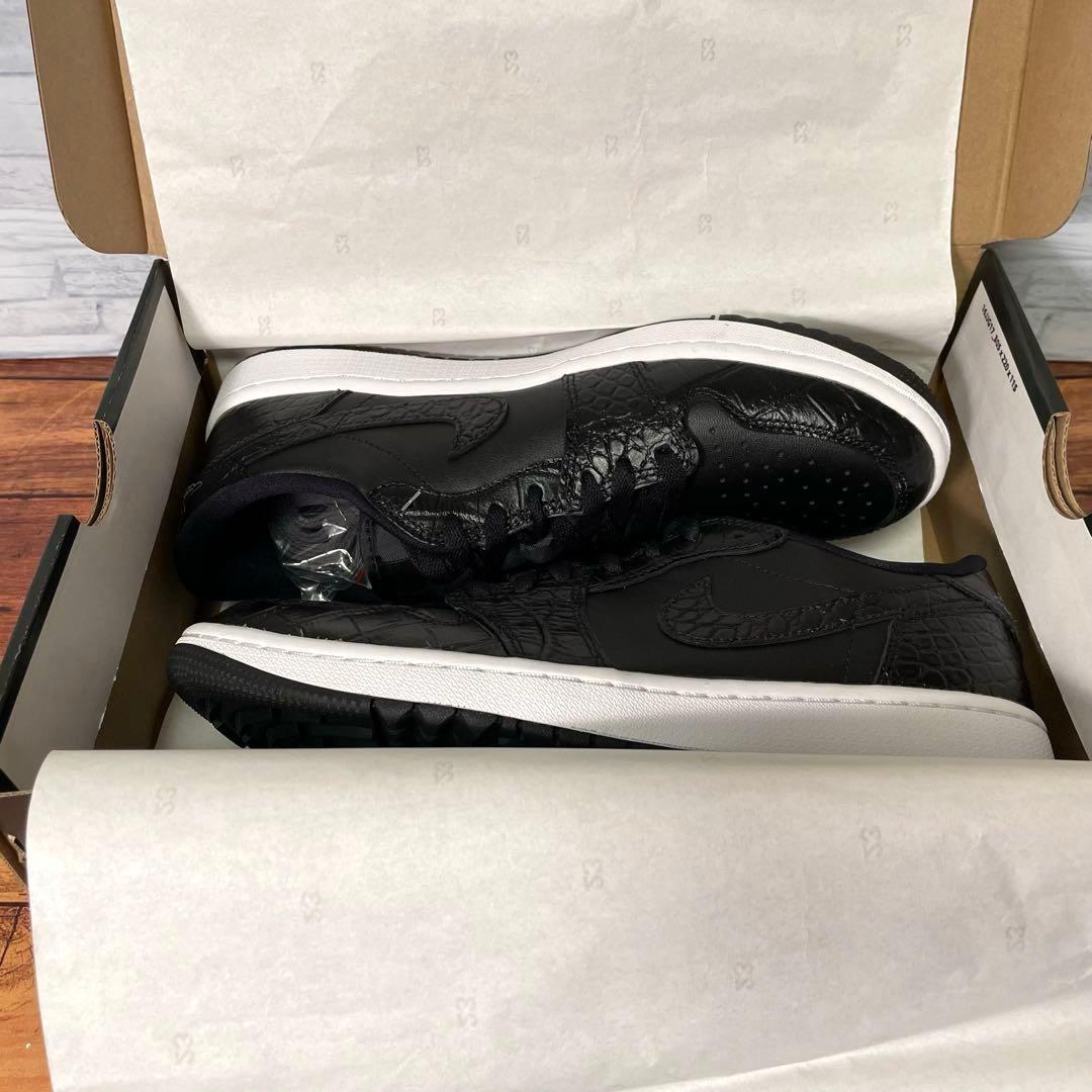 【箱付き新品】ナイキ エアジョーダン1 ロー ゴルフ ブラック クロコ 26.5