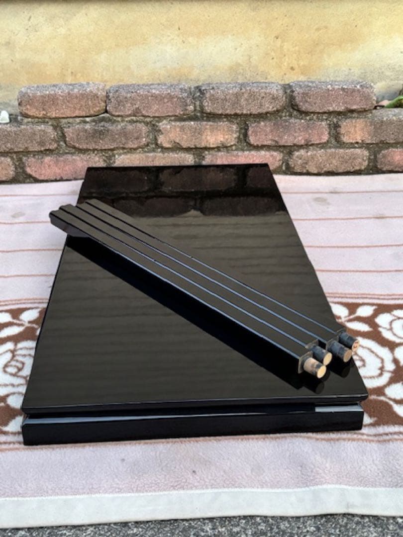 茶道具 木製 黒真塗 真台子 組立式 利休好み 大棚 茶棚 飾り棚 紙箱付