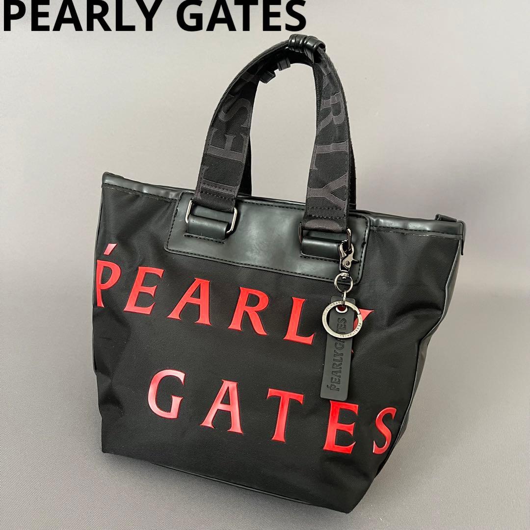 PEARLY GATES パーリーゲイツ　メゾンロゴ　カートバッグ　ゴルフ　黒赤