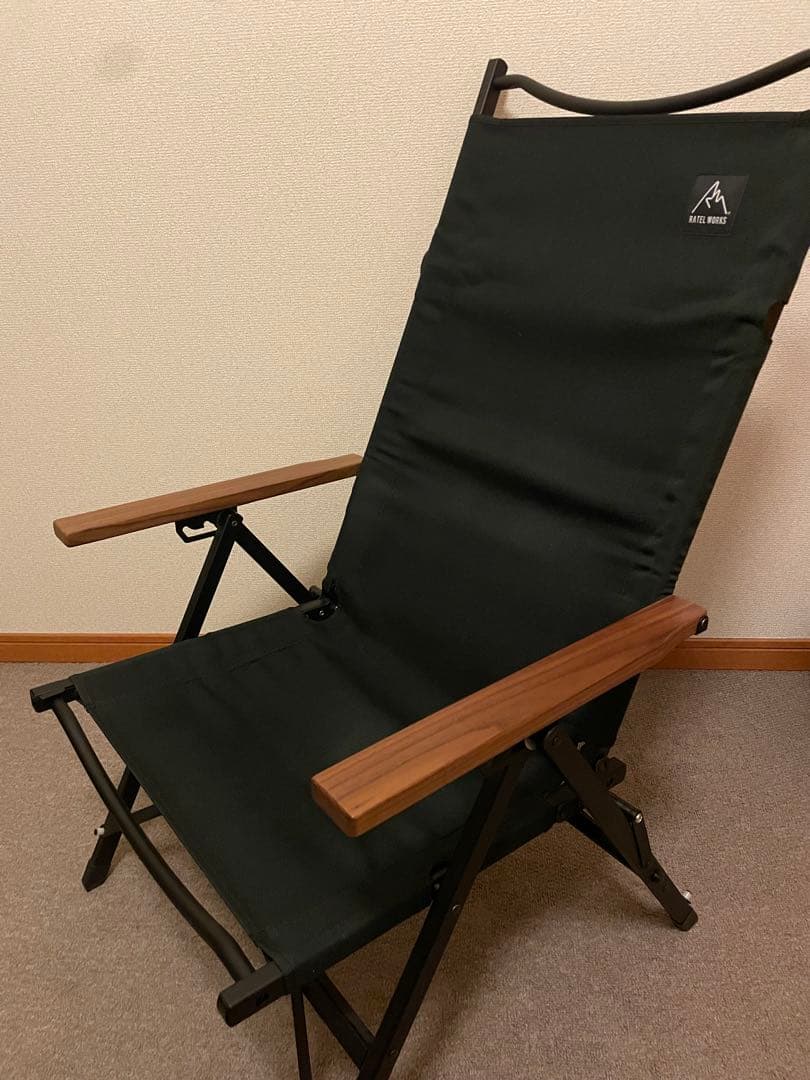 【ラーテルワークス】ストレージコンパクトリクライニングチェアハイバッグ　ブラック