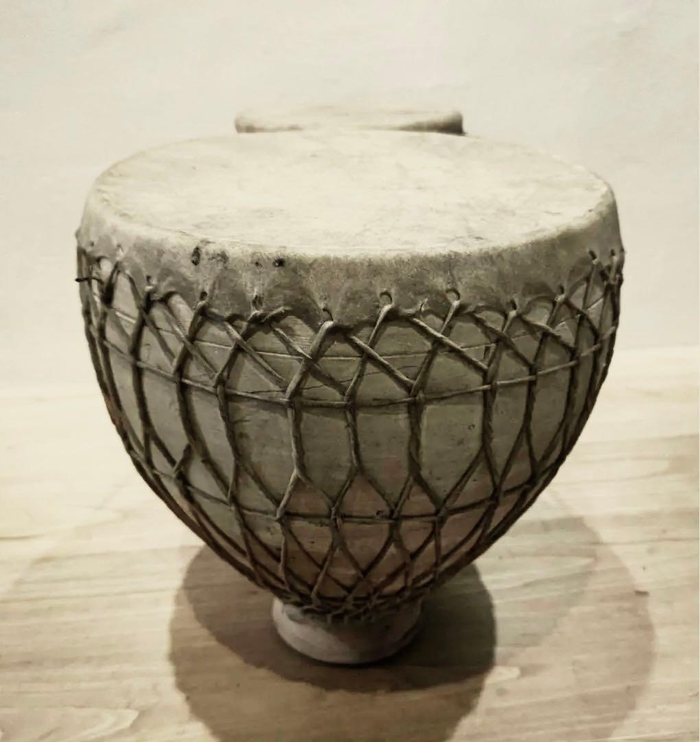 陶器の響　ジャンベ アフリカ　打楽器 ドラム　ぼんご　太鼓 アンティーク 皮張り