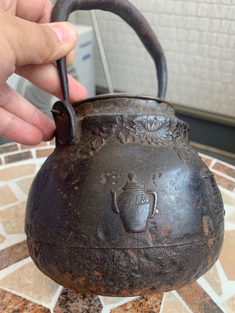 龍文堂造　茶道具図瓢箪形鉄瓶