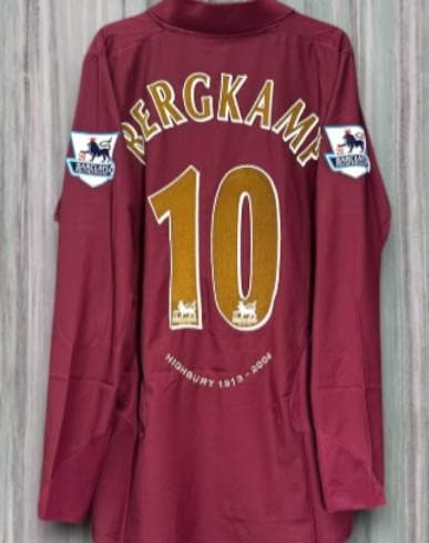 05/06 アーセナル ホーム 10番 ベルカンプ 長袖 ユニフォーム