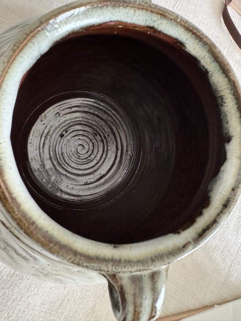 お値下げ　柴田雅章　丹波雅章　花瓶　糠釉紋押耳付壺　民芸