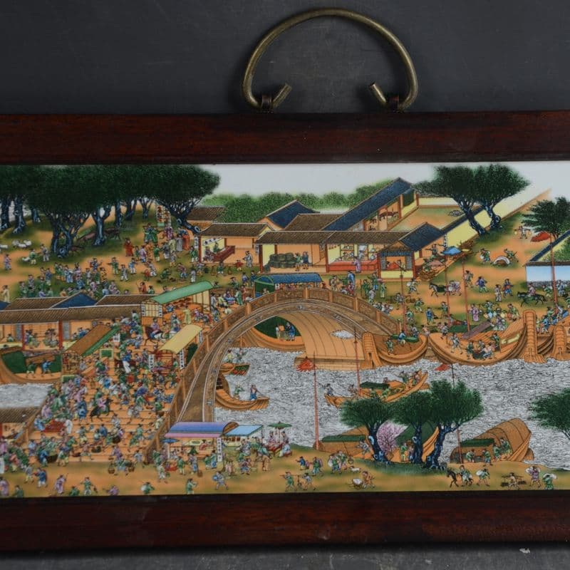 景徳鎮 陶板画清明上河図 応接間 書斎 懸掛 装飾品 現代工芸品 美術品 置物
