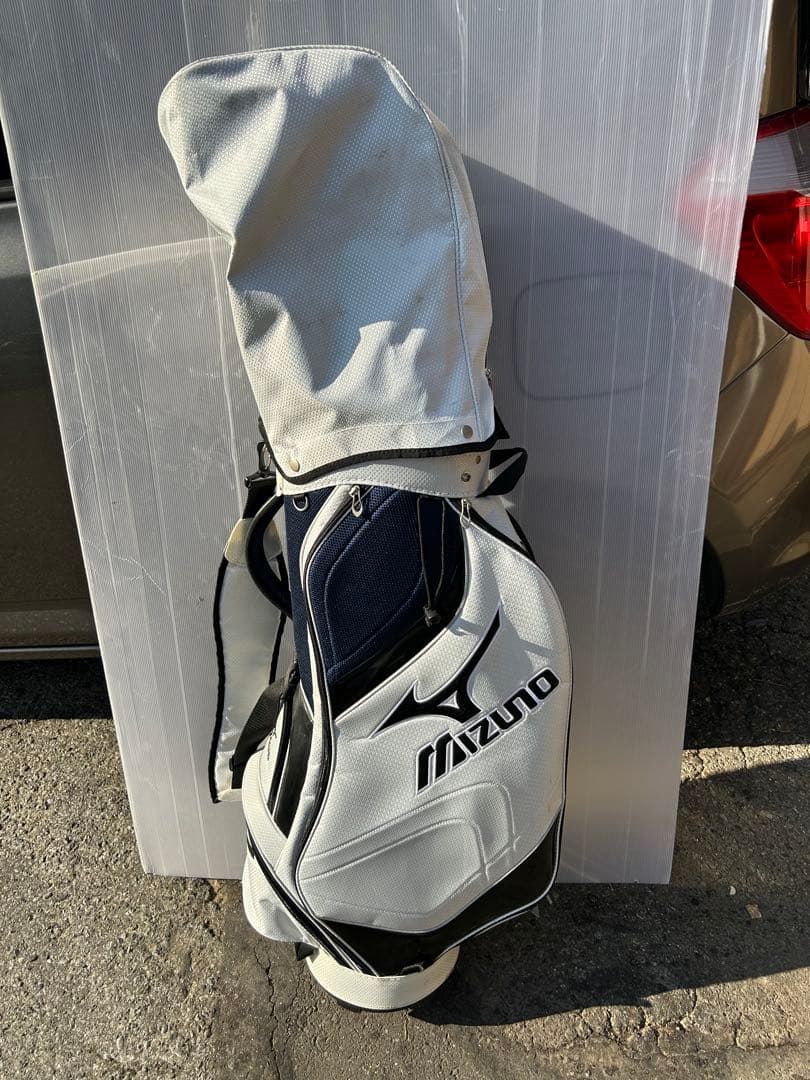 Mizuno キャディバッグ ホワイト/ネイビー
