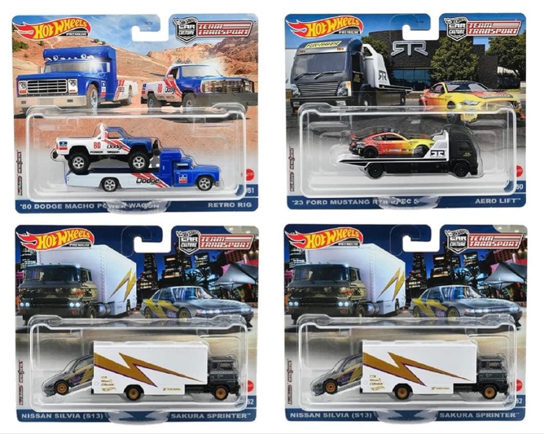 ホットウィール チームトランスポート アソート ミニカー2台入x4セット BOX