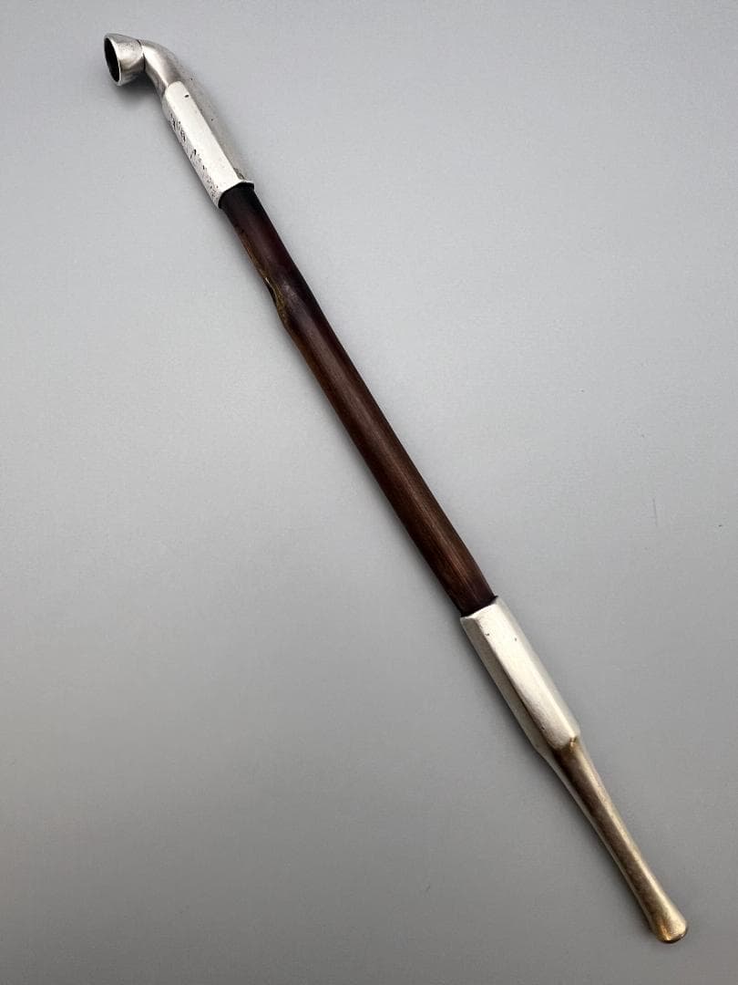 純銀製　純刻印　煙管　キセル　六角形　銀細工　アンティーク　重量約32g