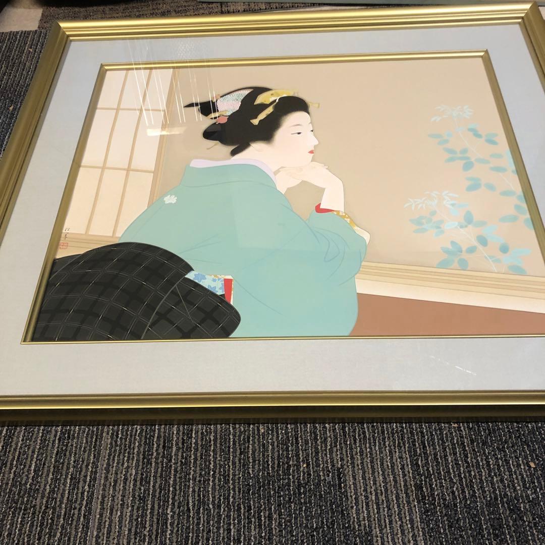 女性の肖像 日本画 金色フレーム