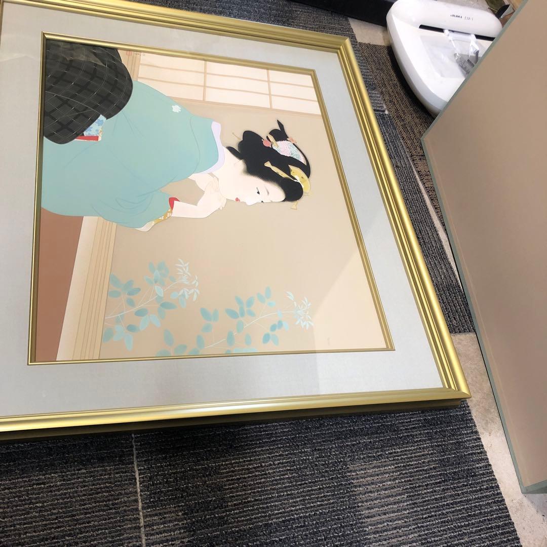 女性の肖像 日本画 金色フレーム