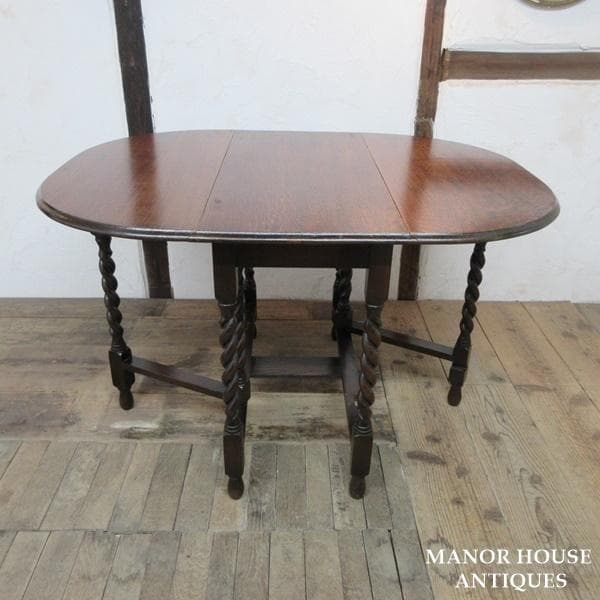 イギリス アンティーク 家具 ゲートレッグテーブル ツイスト 英国 6141e