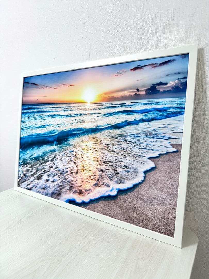 No262フレーム付きキャンバスアート　海の絵画　風景画　ブランドアートポスター