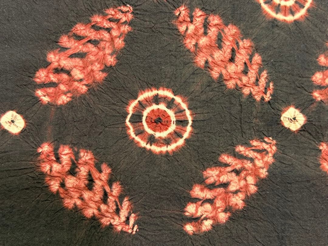 N 「有松鳴海絞り」藍染作家 片野元彦 国産天然草木染希少「片野絞り」古布