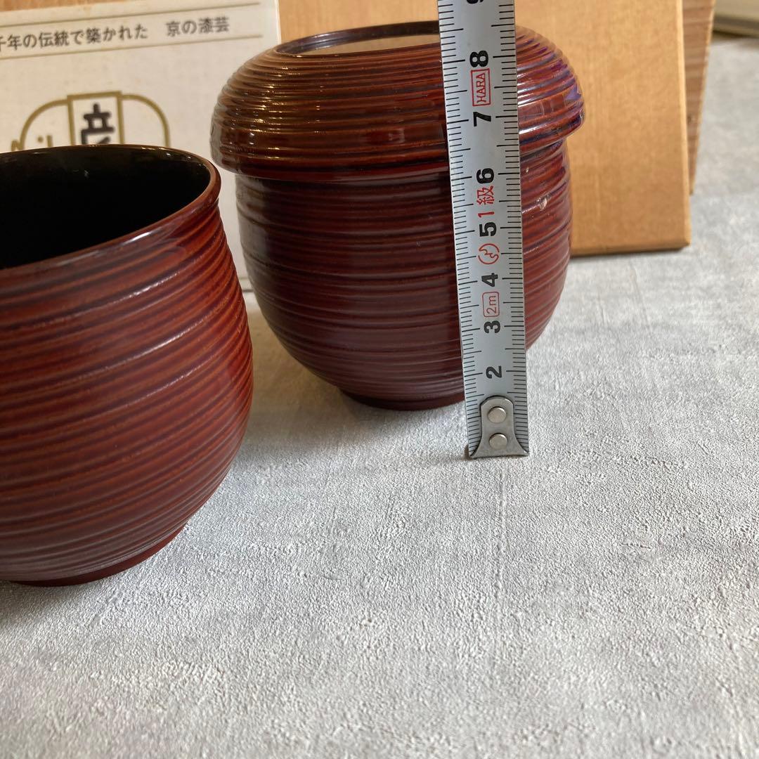 平安象彦 河太郎碗 吸物碗 溜塗　5客セット