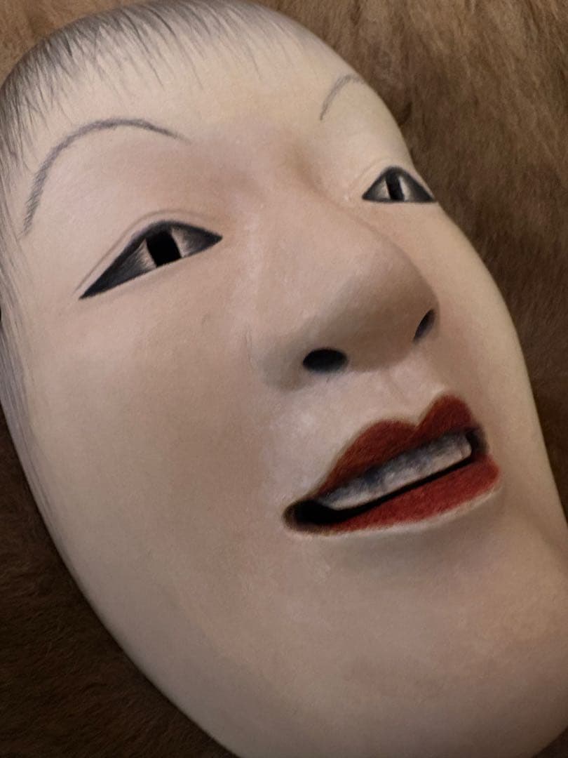 能面 木製 微笑み　Japan ビンテージ　骨董　稀少品