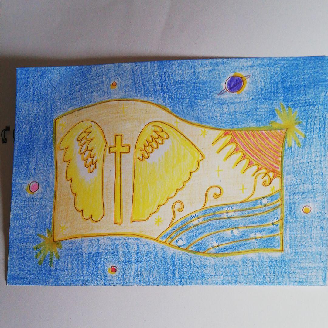 20万円です。神様の旗「オリジナルイラスト絵画」A4サイズ