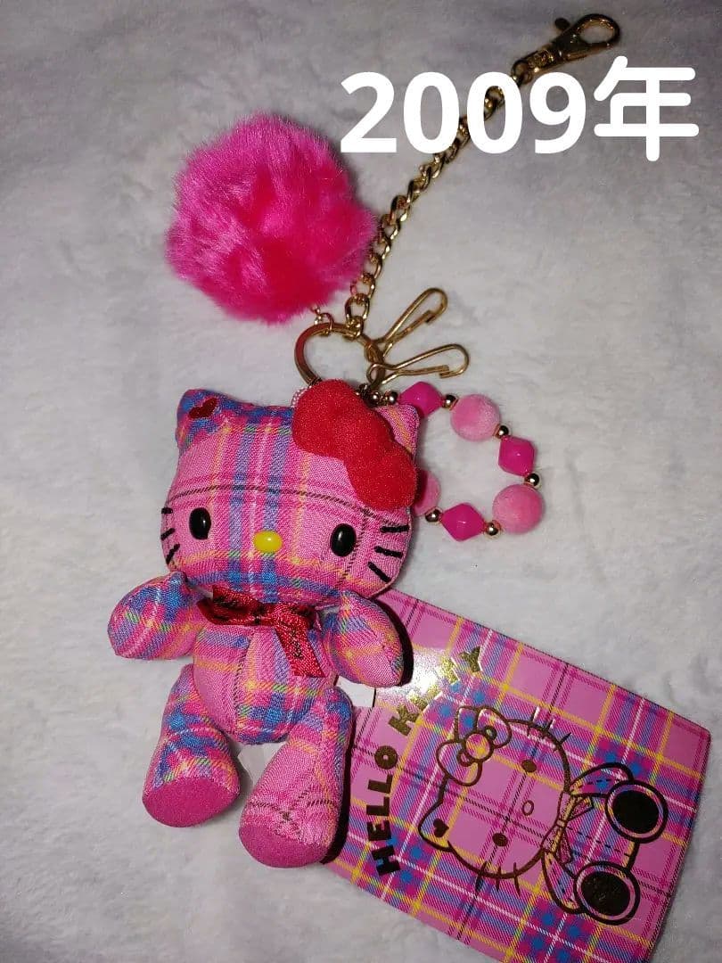 激レア！タータンチェックキティマスコット　サンリオ2009年当時物　35周年