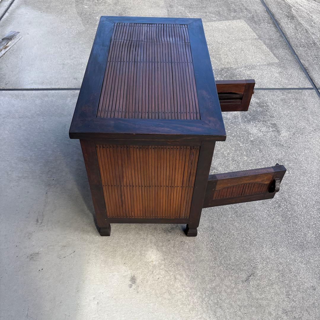 木製キャビネット ダークブラウン