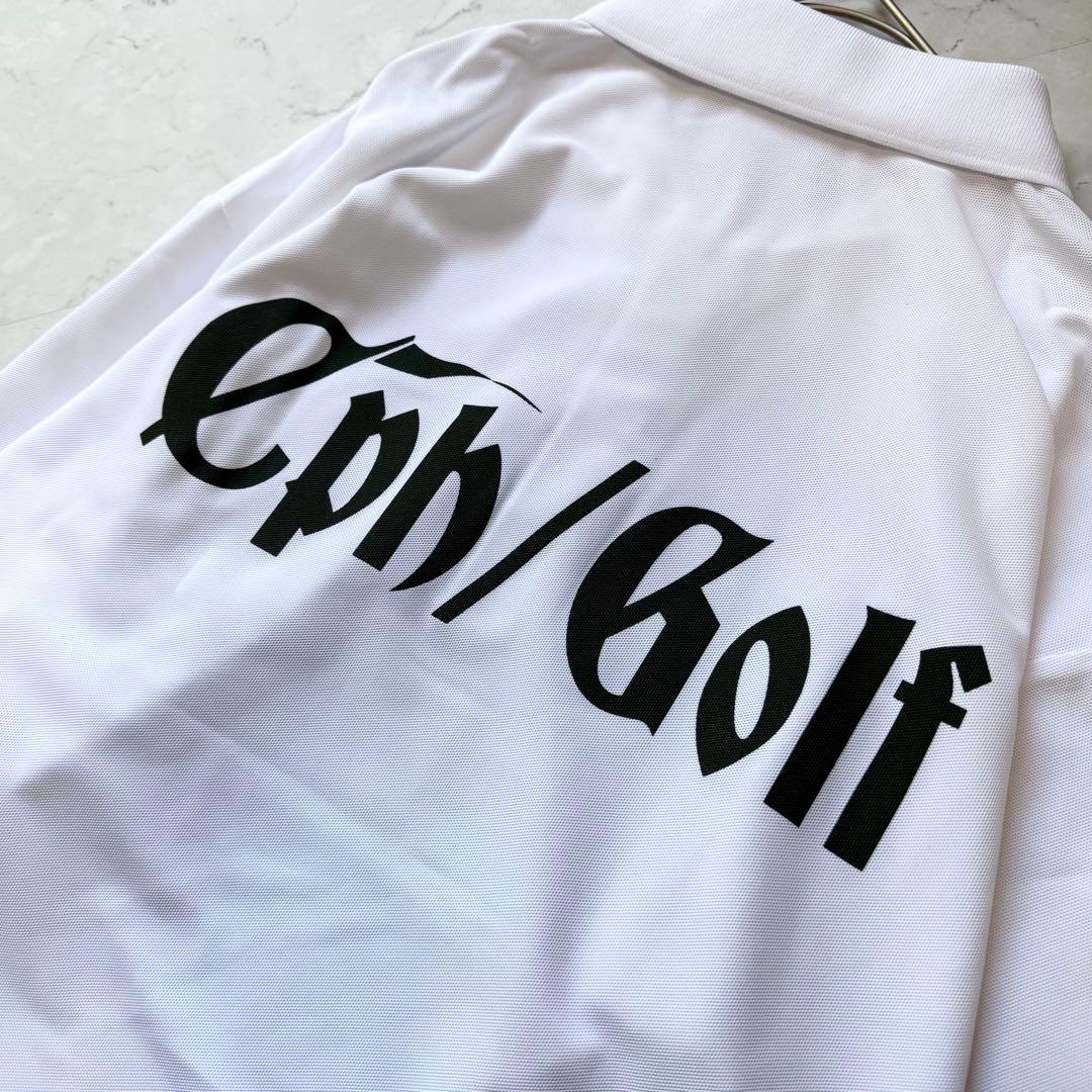 新品 Cph/Golf ゴルフ ポロシャツ 長袖 XL ホワイト グリーン ロゴ