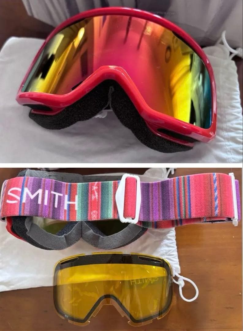 Smith riotゴーグル ミラー 赤レンズ 替レンズ付き