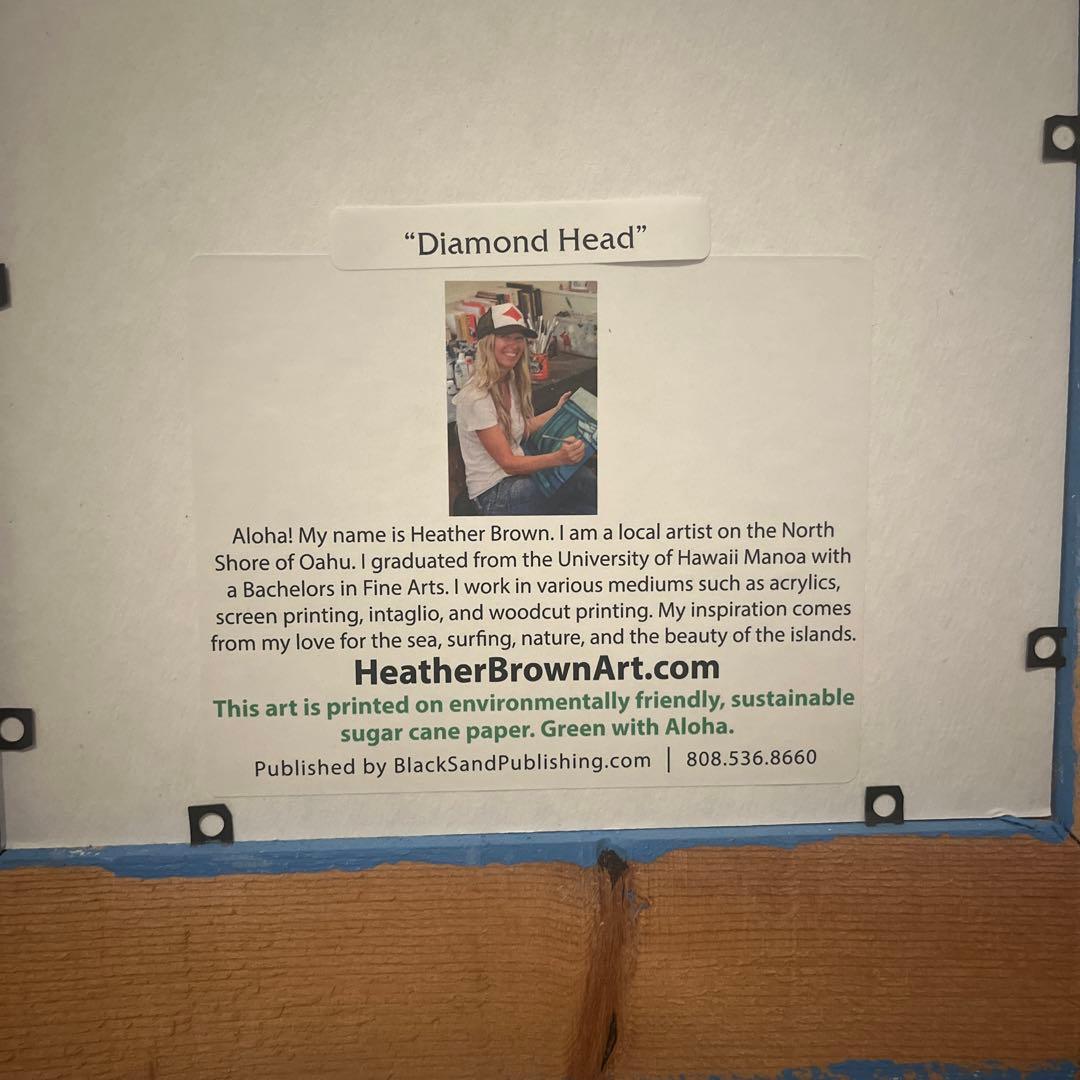 Heather Brown Diamond Head ウッドフレーム付き