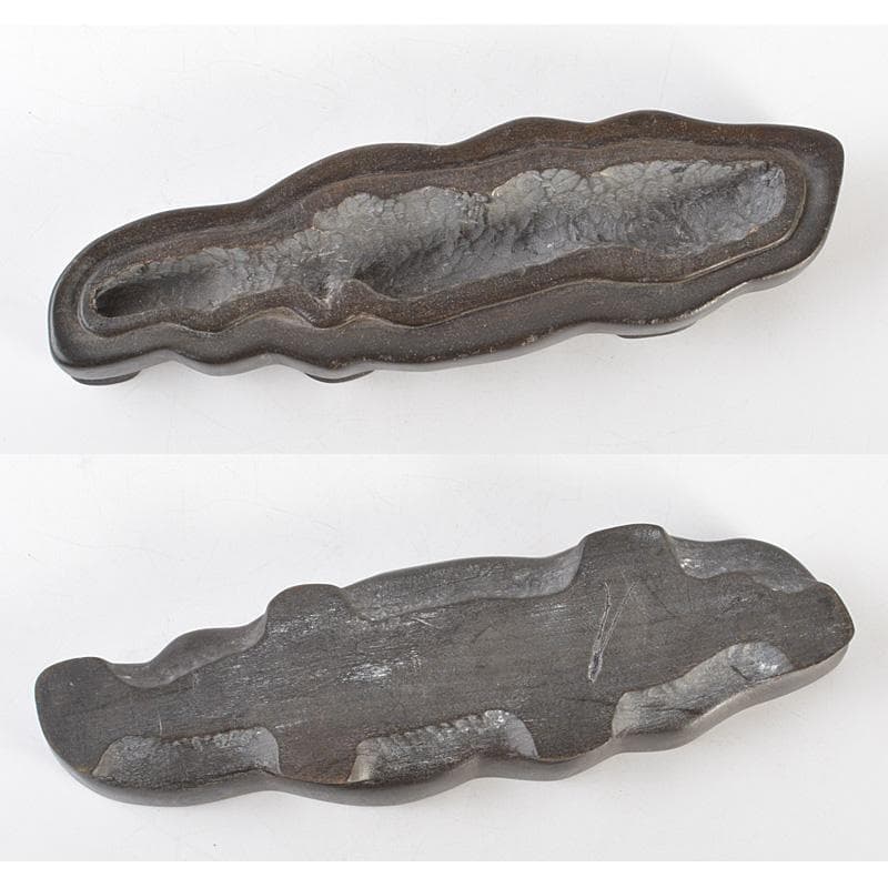 天然石　鑑賞石　菊花石　置物　重さ約1.7kg　唐木台付　V　R6819