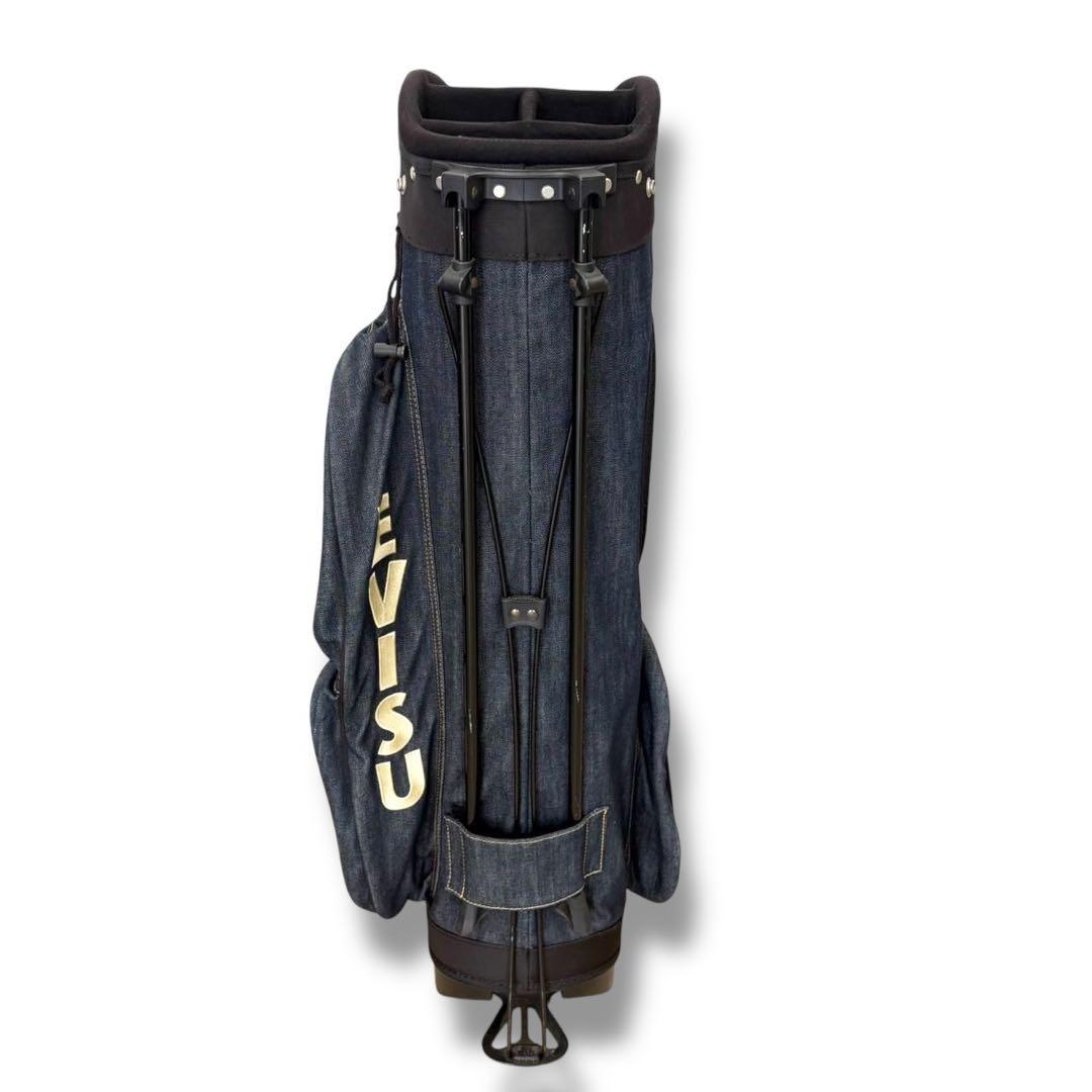 早い物勝ち！エヴィス デニム キャディバッグ　芝生くん　ゴルフ　スタンド付き