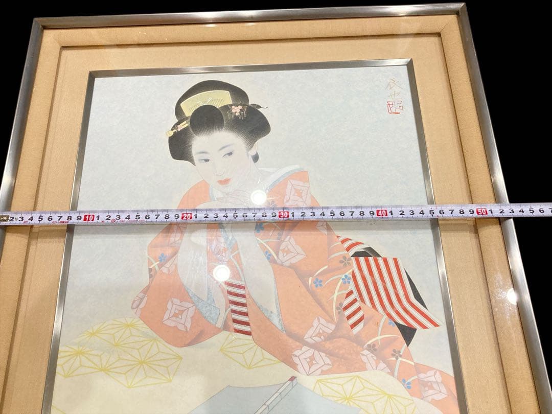 西田辰也 うたてし 日本画 美人画 真作肉筆