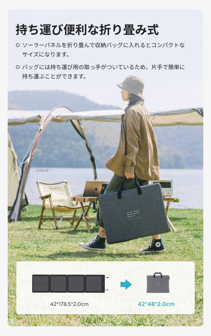 新品未使用EcoFlow ソーラーパネル 110W｜ポータブル電源対応・防災
